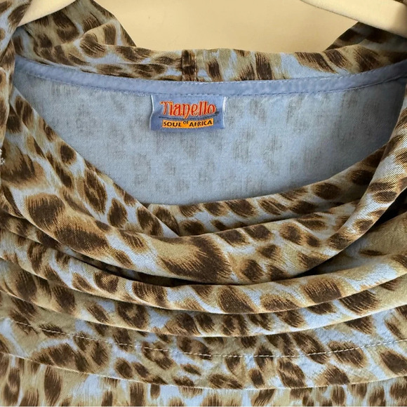 Tianello Oversized Leopard Print Cowl Neck Blouse - Size S - Picture 10 of 14